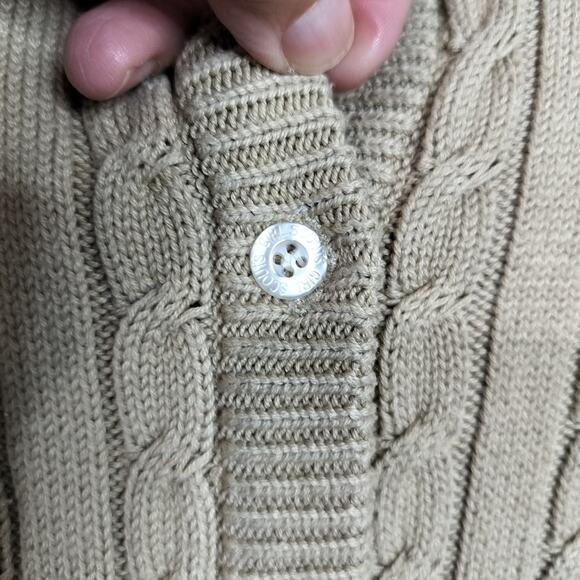 4453)Vtg Girls Scouts of the USA 2 pcs Beige Cable Knit Sweater and Vest Large - Picture 8 of 11